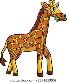 Giraffe Cartoon Colored Clipart Illustration