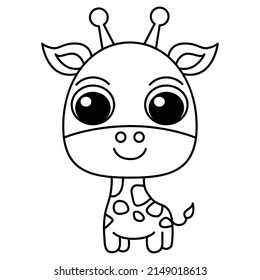 Giraffe Cartoon Coloring Page Illustration Vector Stock Vector (Royalty ...