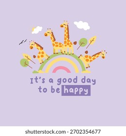 Conjunto de Vector de doodle de dibujos animados de jirafa