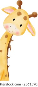 Giraffe cartoon drawing  cute animal 