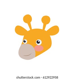 giraffe cartoon head childish