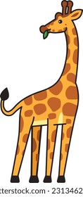 Icono de la caricatura de Giraffe. Ilustración plana del icono del vector de la jirafa para el diseño web