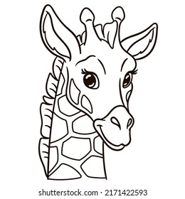 Giraffe cartoon illustration. Cute baby animal print for t-shirts, mugs, totes, stickers, nursery wall arts, greeting cards, etc. 