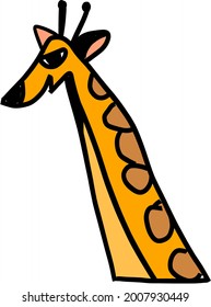 Giraffe Caricatura Vector Animal aislado