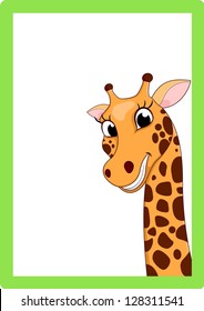 Giraffe Cartoon On Frame