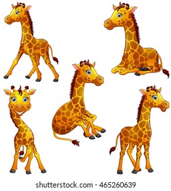 Giraffe cartoon set collection