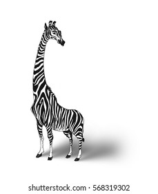Giraffe cartoon style, Hand Drawn Sketch Vector illustration.