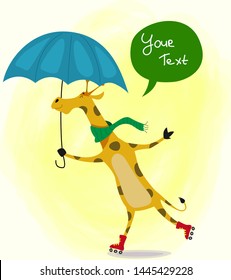 Giraffe cartoon style, vector art and illustration. Kids design