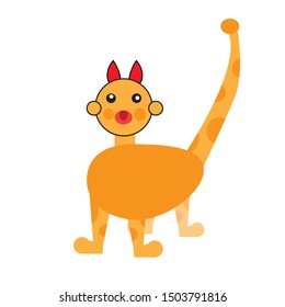 Giraffe cartoon style, vector art and illustration.