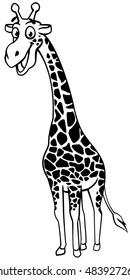 Giraffe cartoon style, vector art and illustration.