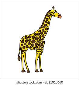 Giraffe. Cartoon style. Vector editable