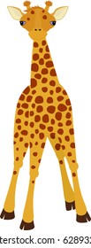 Giraffe cartoon style, vector illustration.