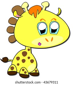 Giraffe Cartoon Vector