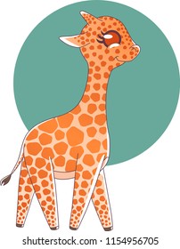 Giraffe cartoon vector illustration
