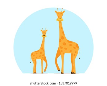 giraffe cartoon vector illustration flat design
