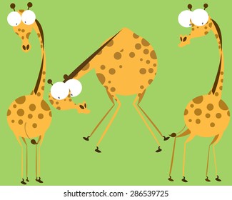 giraffe cartoons vector