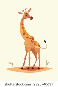 Ilustración vectorial aislada de caracteres de jirafa