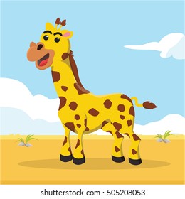 giraffe character vector illustration design