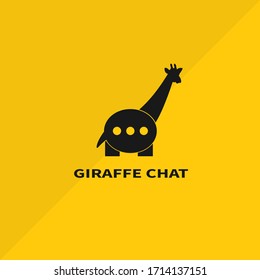 Giraffe Chat Design Vector with a minimalist style