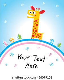 giraffe christmas greeting