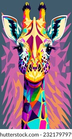 Giraffe colorful art graphic illustration