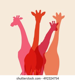 Giraffe colorful silhouette icon 