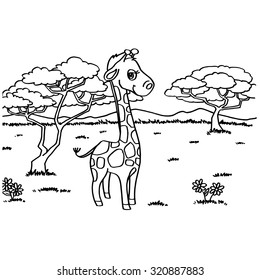 Giraffe Coloring Pages vector
