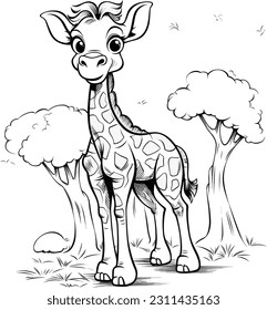 Giraffe coloring book for kids: Giraffe coloring book for 3-4-5-6