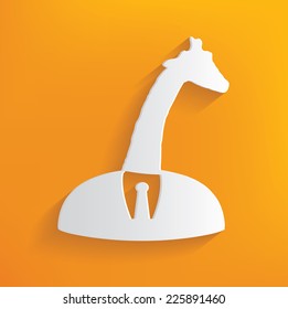Giraffe concept on yellow background,clean vector