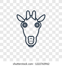 Giraffe concept vector linear icon isolated on transparent background, Giraffe concept transparency concept in outline style