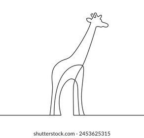Giraffe in continuous line Icon symbol Design Symbol Template Flat Style Vector