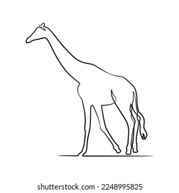 Giraffe kontinuierliches Ein-Linien-Kunstdesign, Giraffe-Einzelzeilenzeichnung