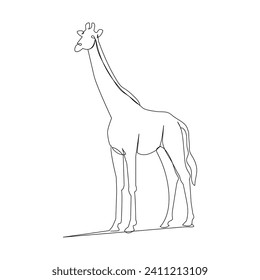 Giraffe, durchgängige, einzeilige Zeichnung, Vektorgrafik