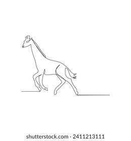 Giraffe continuous one line drawing outline vector illustration
