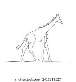 Giraffe, durchgängige, einzeilige Zeichnung, Vektorgrafik