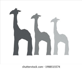 
giraffe contour of geometric shapes