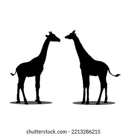 
Giraffe Couple Silhouette Clip Art