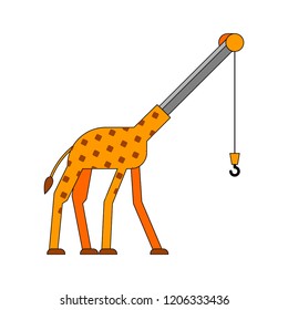 Giraffe crane. Long neck tower. Animal Lift cargo