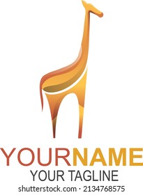 Giraffe ilustración creativa logo diseño icono