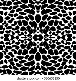 Giraffe creative seamless pattern. Safari textile collection. Black on white. Backgrounds & textures shop.