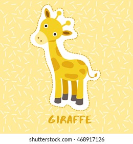 Giraffe : Cute Animal Set :  Vector Illustration