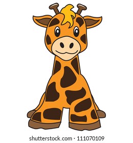 giraffe cute animal vector
