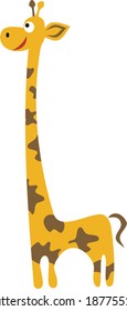Giraffe cute cartoon vector illustration