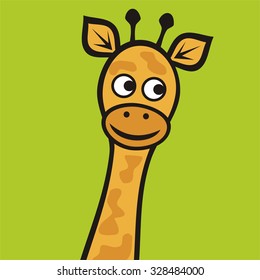 Giraffe cute cartoon vector illustration