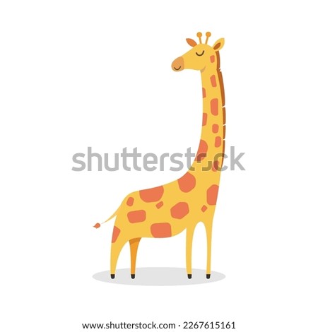 Giraffe cute cartoon. vector illustration