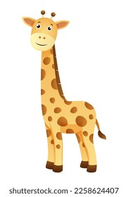 Giraffe . Cute isolated cartoon vector .