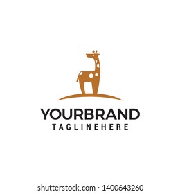 giraffe cute logo design concept template vector