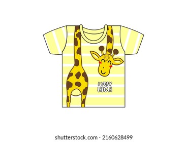 Giraffe Cute Vector Graphic For Baby Tee Design