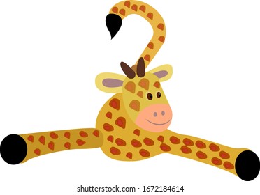 Giraffe dancing, illustration, vector on white background.