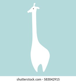 Giraffe design background. Vector flat cute template, simple minimal illustration